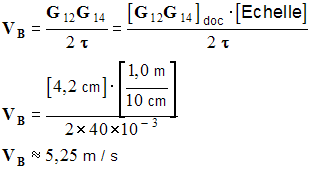 vB = 5,25 m / s
