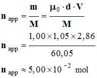 n app = 5,00 E-3 mol