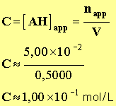 C = 1,00 E-1 mol / L