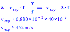 v exp = 352 m / s