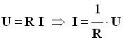 U = R . I