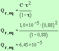Qr,eq = 6,45 E-5