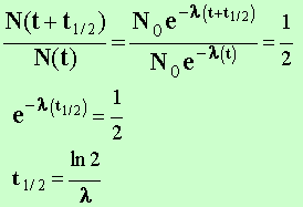 t1/2 = ln2 / lambda