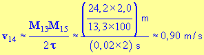 v14 = 0,90 m / s