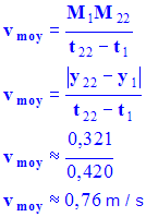 vmoy = 0,76 m / s