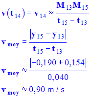 vmoy = 0,90 m / s