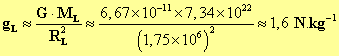 gL = 1,6 N / kg