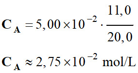 CA = 2,75 E-2 mol / L