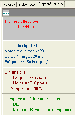 proprits du clip