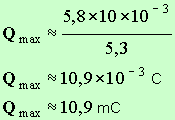 Q max = 10,9 mC
