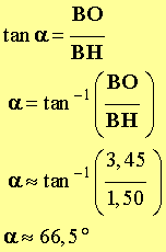 angle alpha = 66,5 �