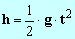h = 1/2 g t