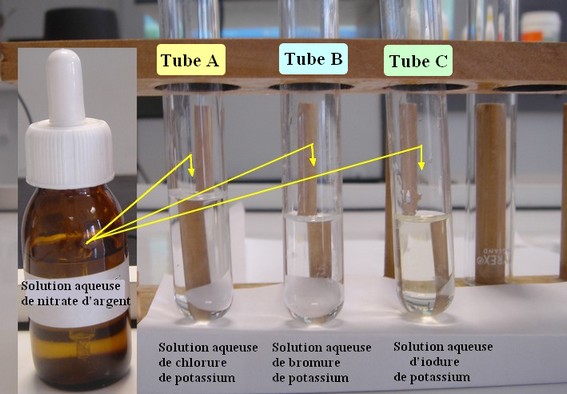expriences avec le nitrate d'argent
