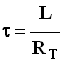 tau = L / RT