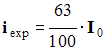 i exp = 63/100 . I0