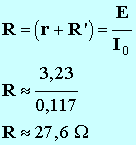 R = 27,6 ohm