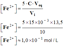 C (Fe2+) = 0,10 mol / L