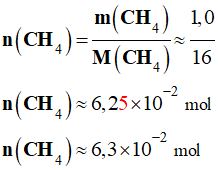 n (CH4) = 6,3 E-2 mol