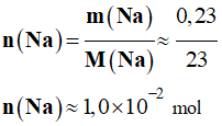 n (Na) = 1,0 E-2 mol