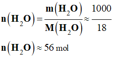 n (H2O) = 56 mol