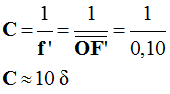 C = 10 dioptrie