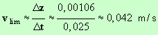 v lim = 0,042 m / s