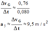 a5 = 9,5 m / s
