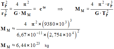 M M = 6,42 E23 kg