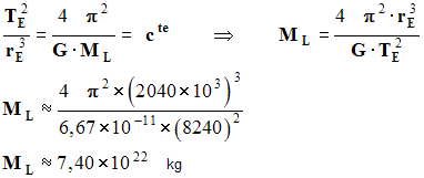 M L = 7,40 E22 kg
