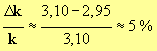 delta(k) / k = 5 %