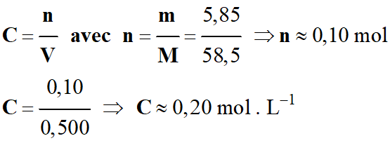 C = 0,20 mol / L