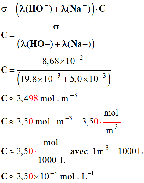 C = 3,50 E-3 mol / L
