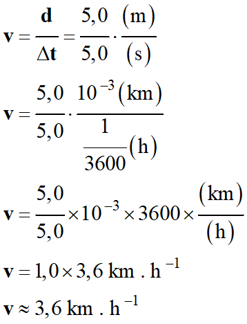 v = 3,6 km / h