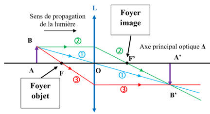 lentille mince convergente (3 rayons)