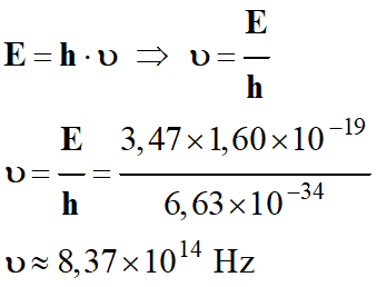 frquence : 8,37 E14 Hz