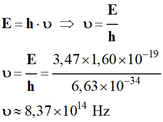frquence : 8,37 E14 Hz