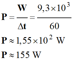 P = 155 W