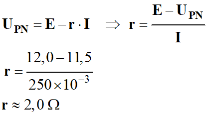 r = 2,0 ohm