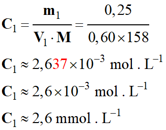 C1 = 2,6 mmol / L
