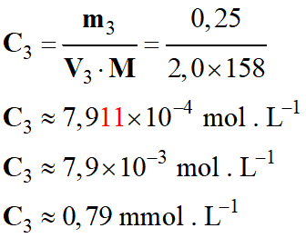 C3 = 0,79 mmol / L