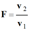 F = v2 / v1
