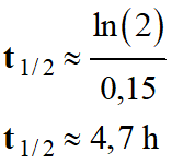 t 1/2 = 4,7 h