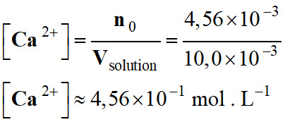 C (Ca2+) = 0,456 mol / L
