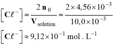 C (Cl-) = 0,912 mol / L