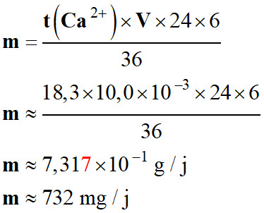 m = 732 mg / jour