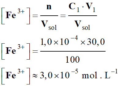 C (Fe3+) = 3,0 E-5 mol / L