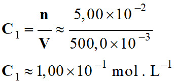 C1 = 1,00 E-1 mol / L
