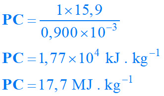 PC = 17,7 MJ / kg