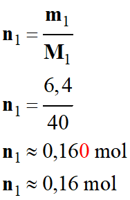 n1 = 0,16 mol