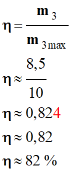 Rendement = 82 %